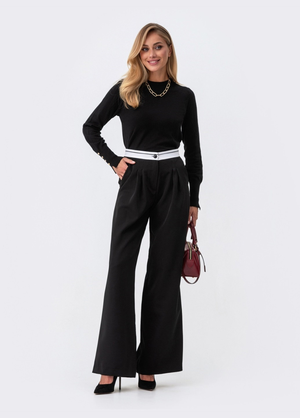 черные брюки-палаццо в классическом стиле Dressa (266622355)