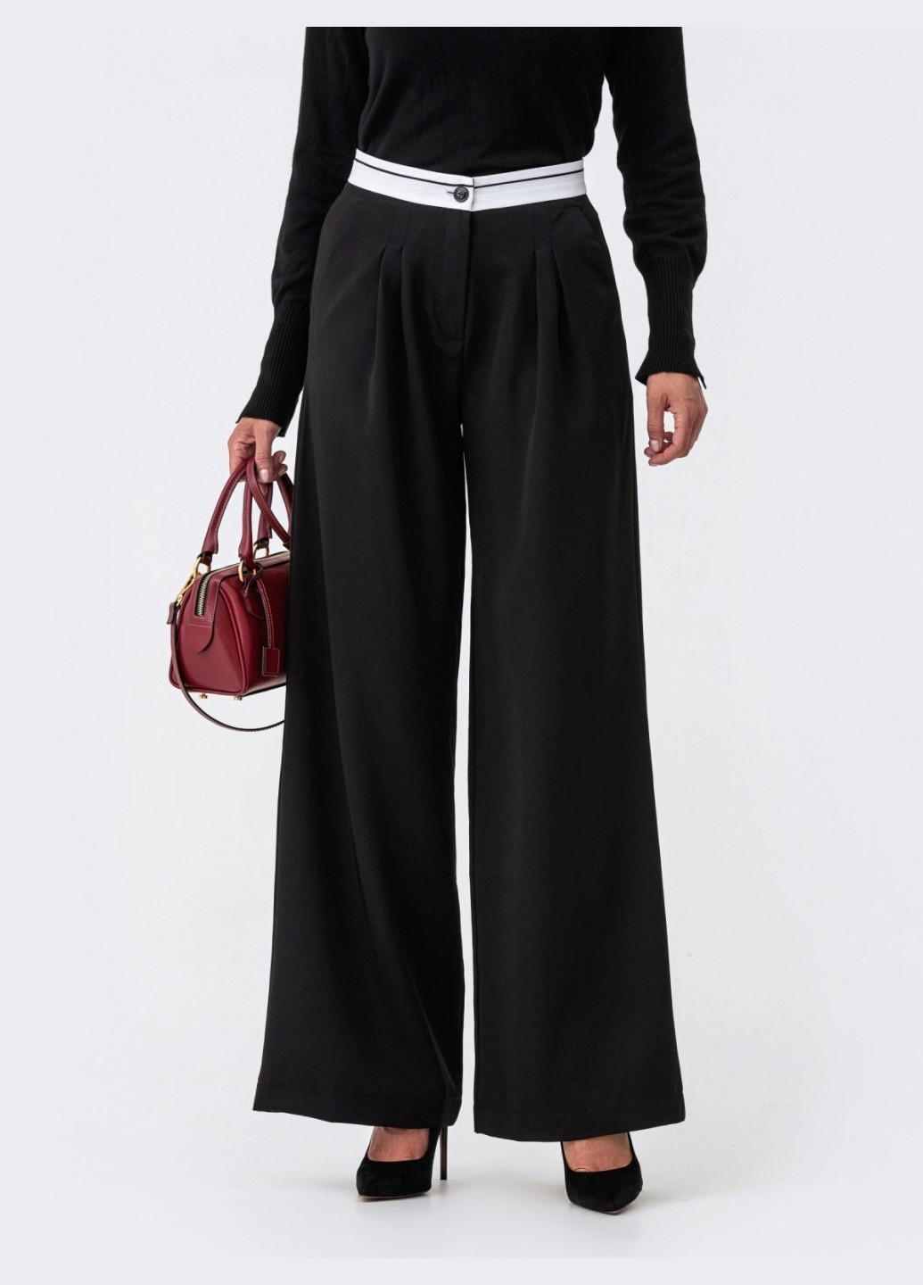 черные брюки-палаццо в классическом стиле Dressa (266622355)
