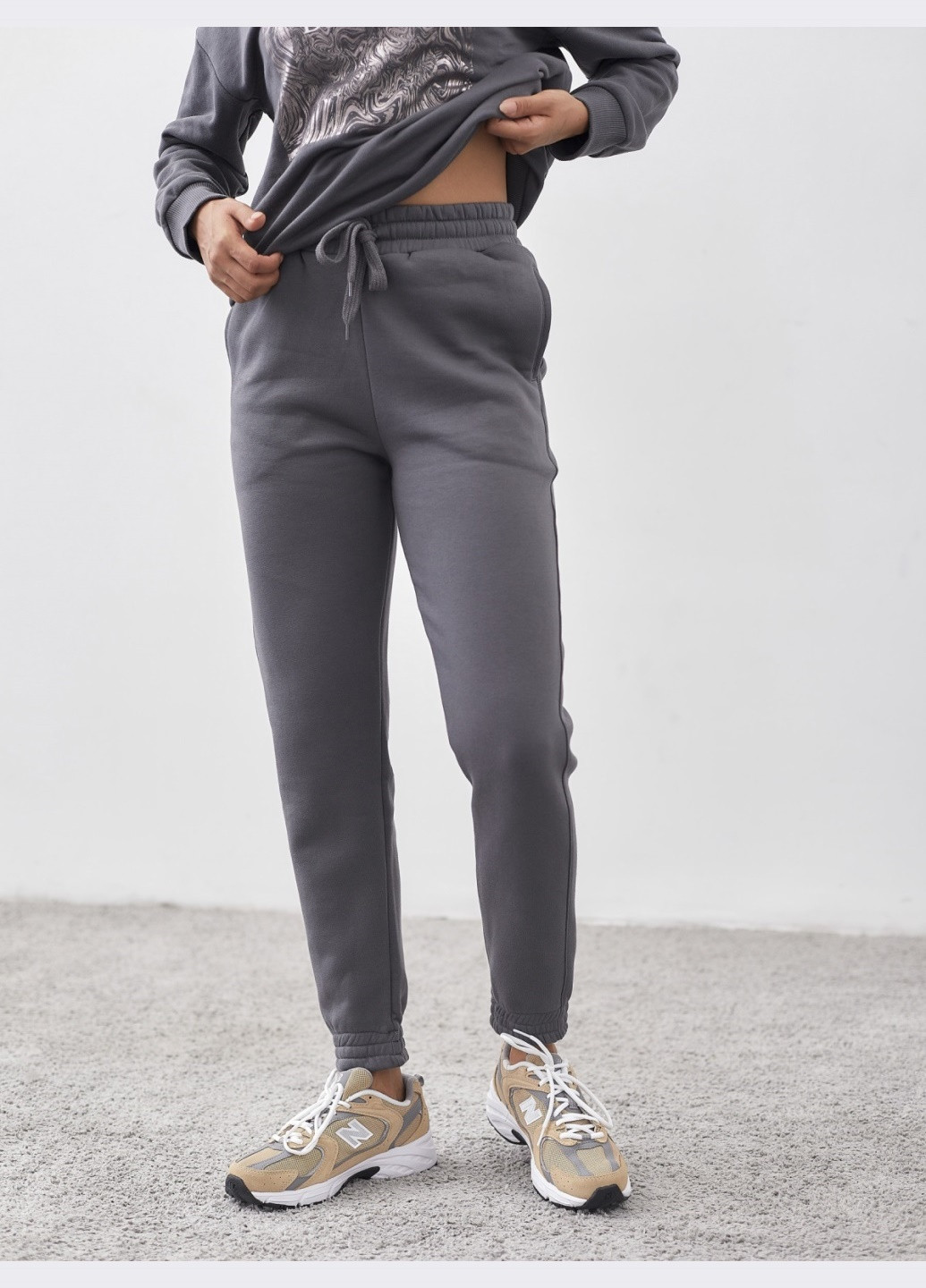 брюки у спортивному стилі темно-сірі Dressa (266622436)