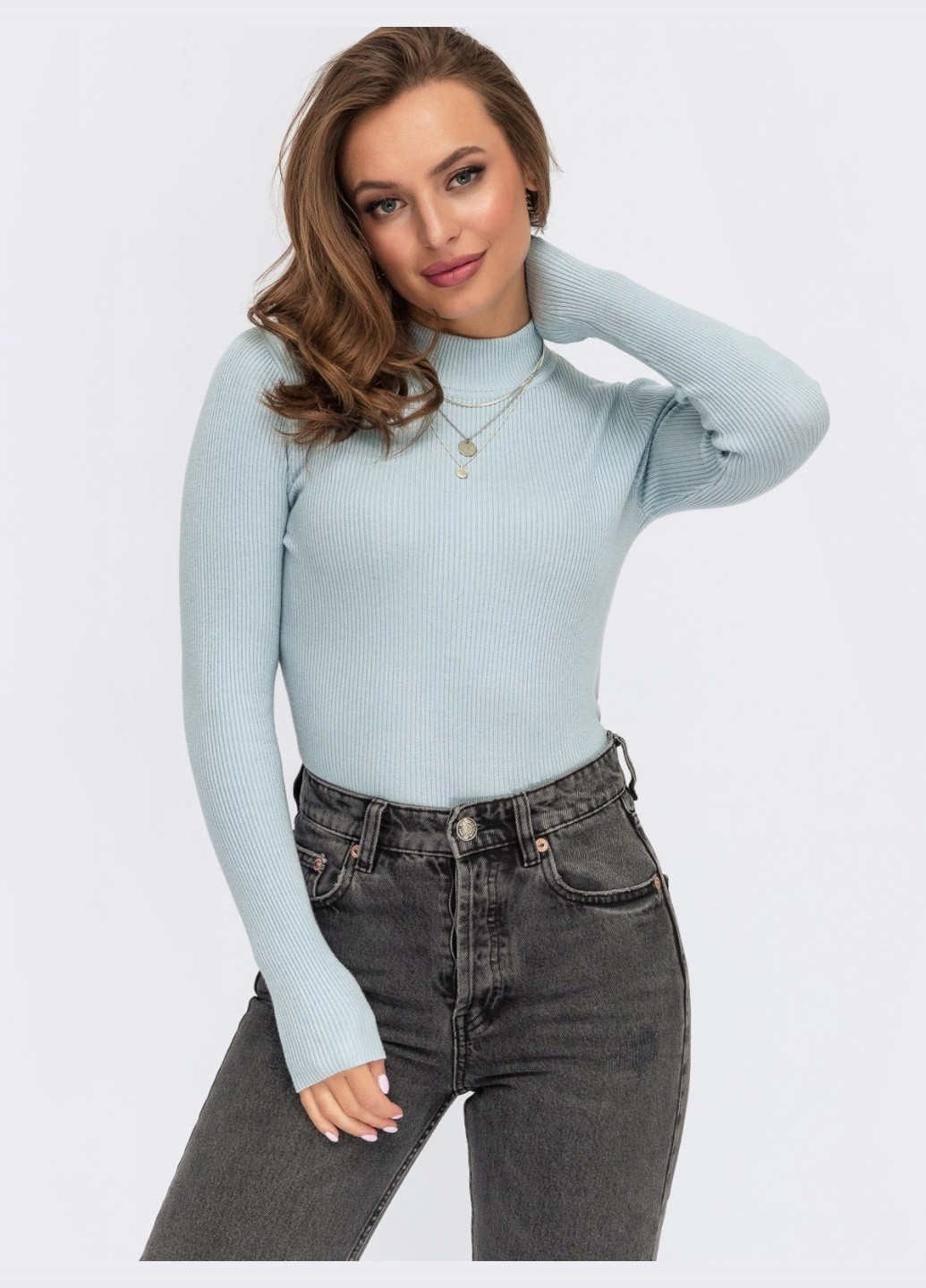 гольф блакитного кольору з в'язаного трикотажу Dressa (266622366)