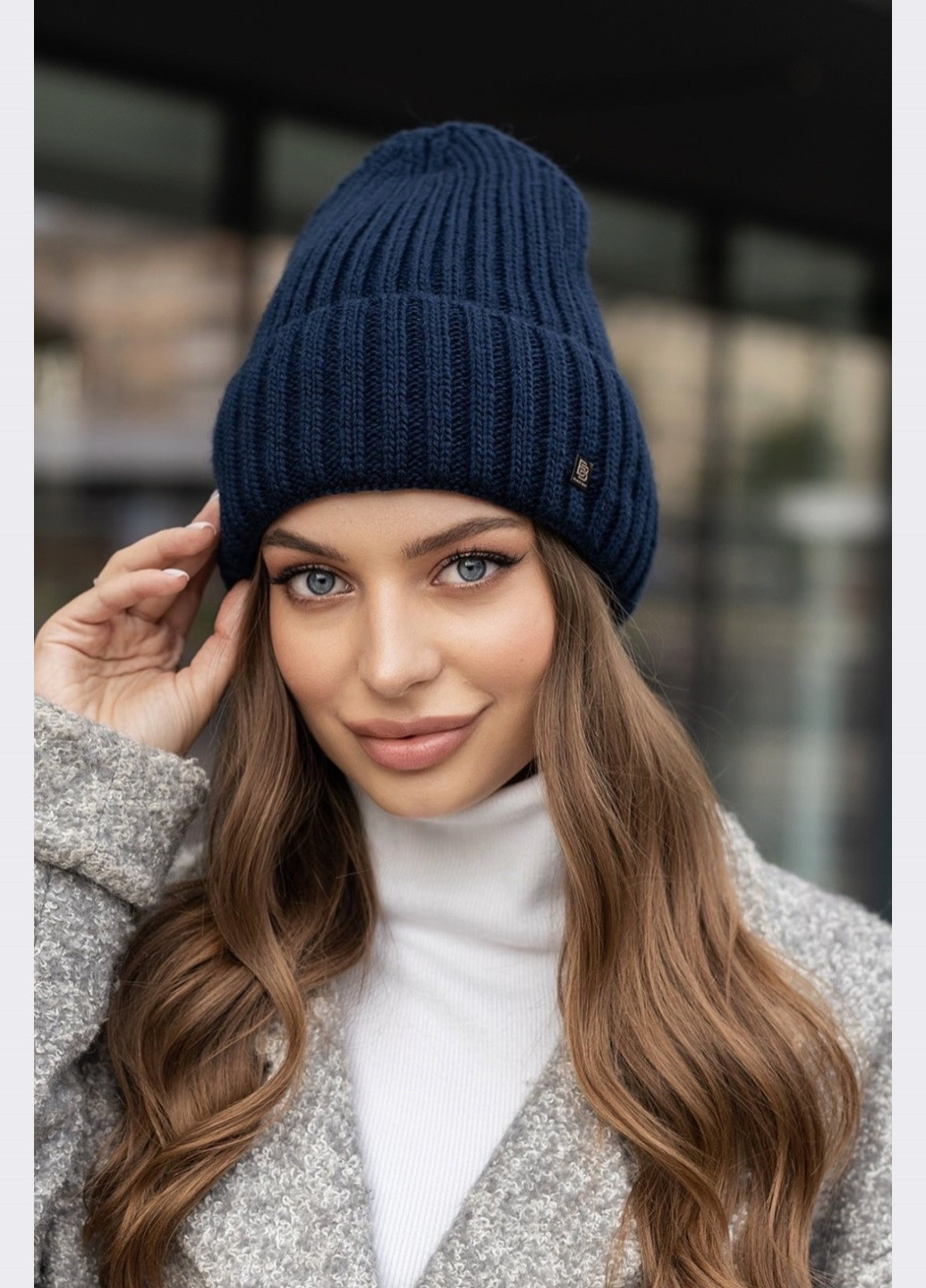 демісезонна шапка-біні темно-синя Dressa (266622492)