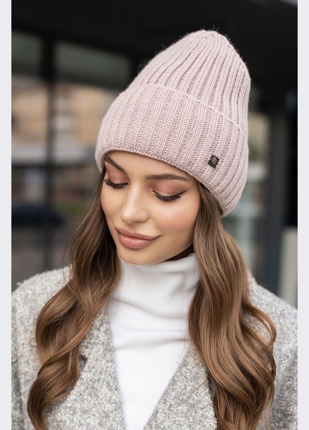 демісезонна шапка-біні пудрова Dressa (266622462)