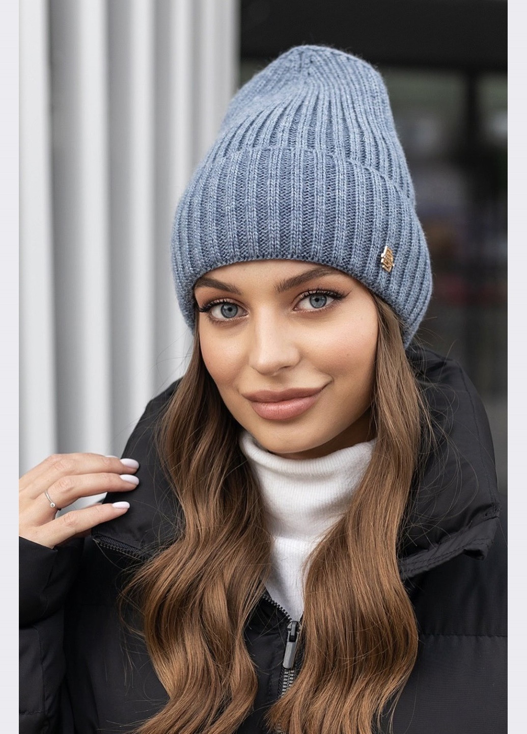 шапка-панчоха синього кольору без утеплювача Dressa (266622318)