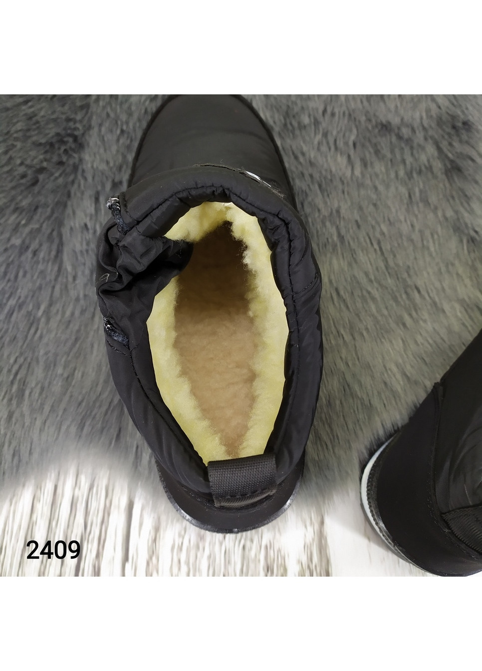 Зимние ботинки дутики женские на шнурках Bromen тканевые