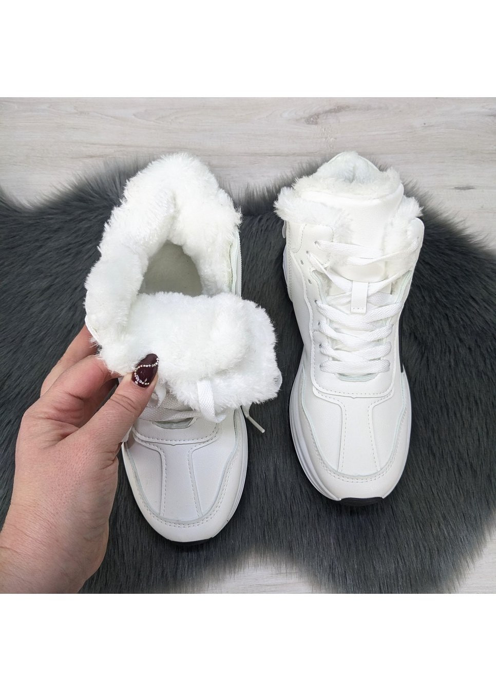 Зимние ботинки женские зимние LB из искусственной кожи