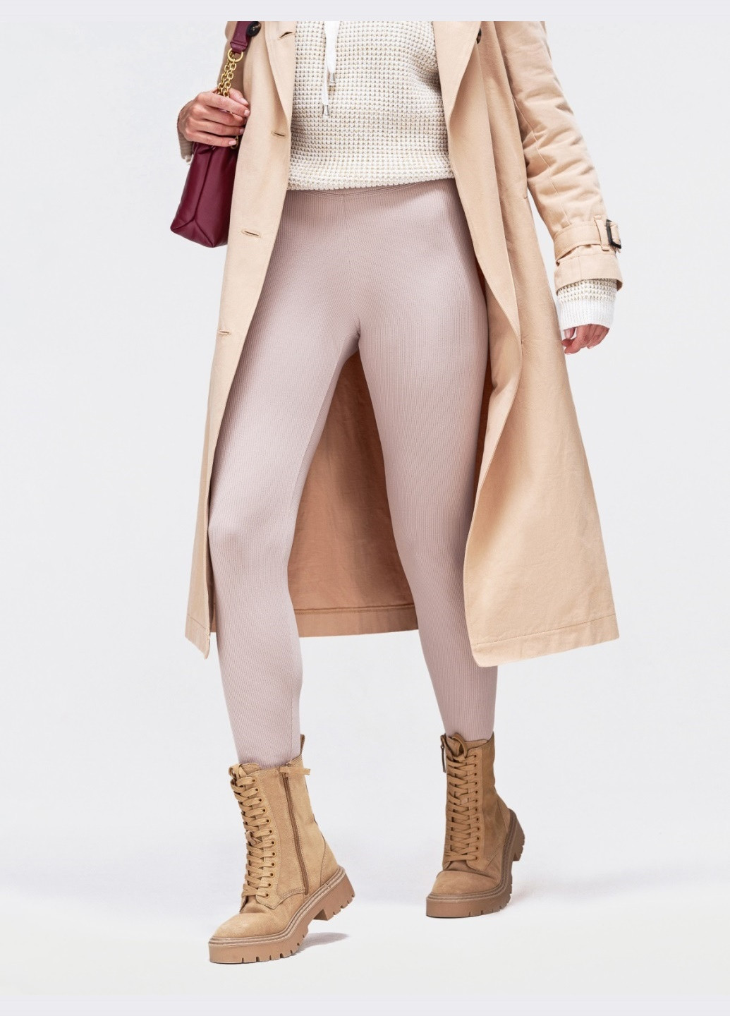 лосини бежевого кольору на флісі Dressa (266622464)