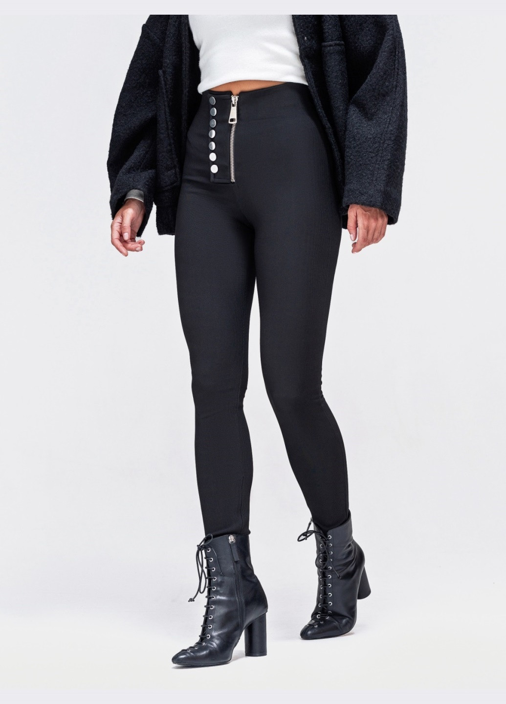 лосины черного цвета на молнии Dressa (266622636)