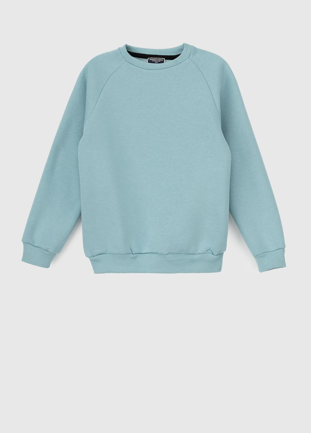 Mago свитшот однотонный бирюзовый повседневный