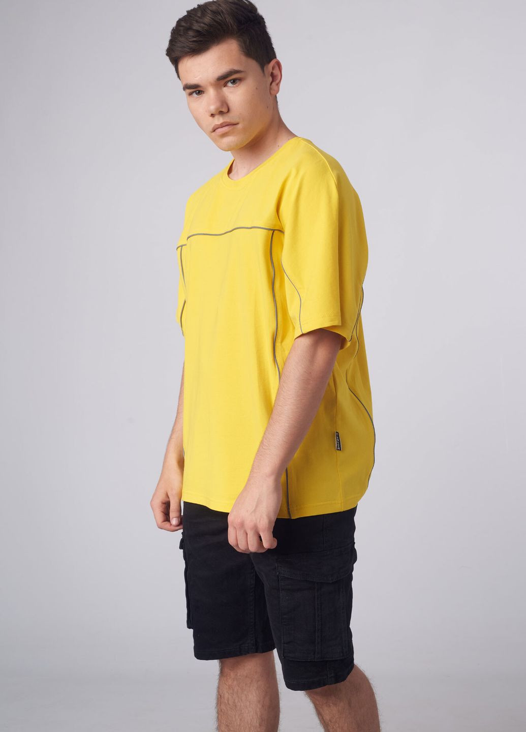 Желтая футболка оверсайзова ronin рефлективная желтая Custom Wear