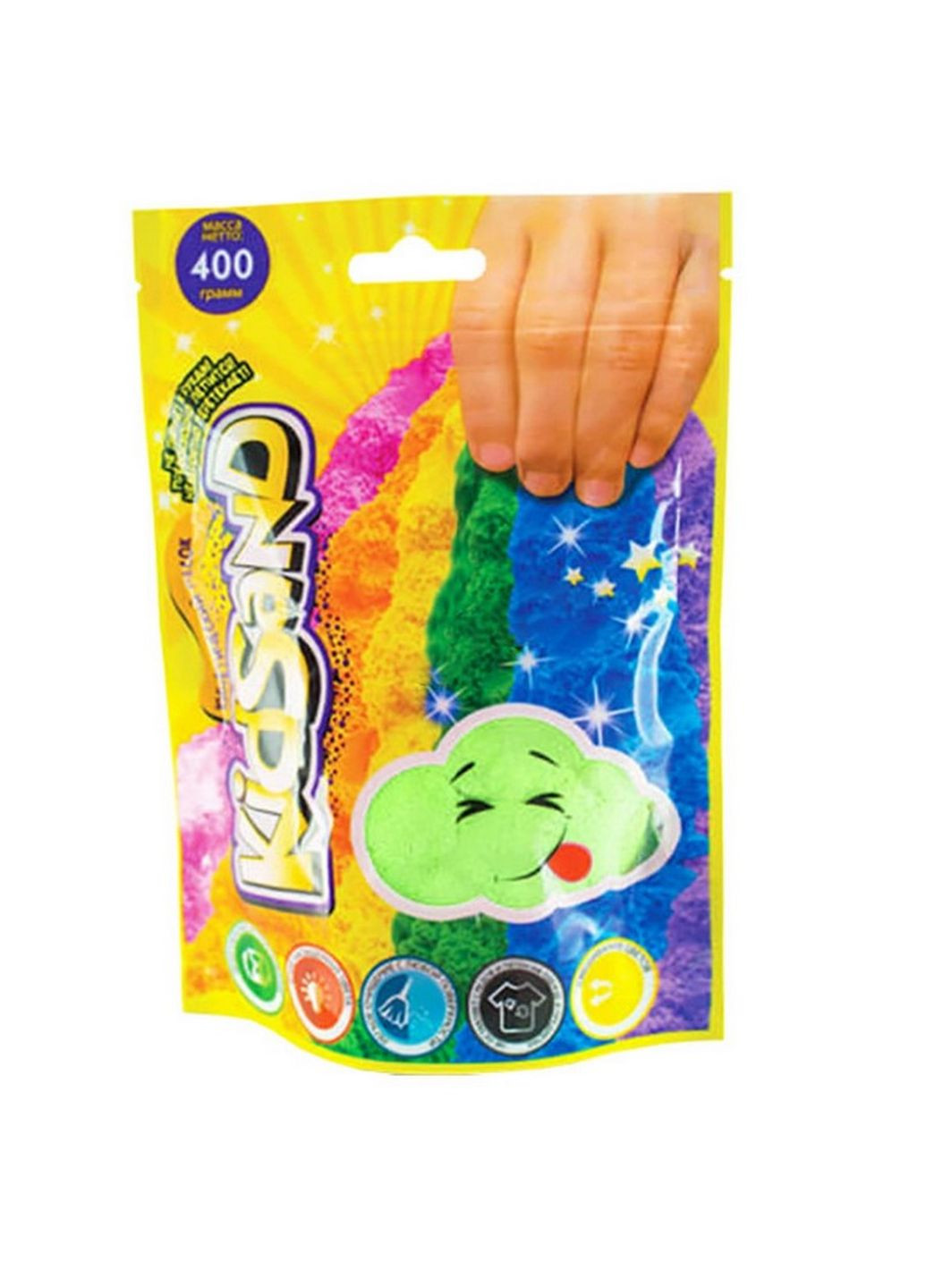Кинетический песок "KidSand" KS-03-03 пакет 400 гр (Зеленый) Danko Toys (266631727)