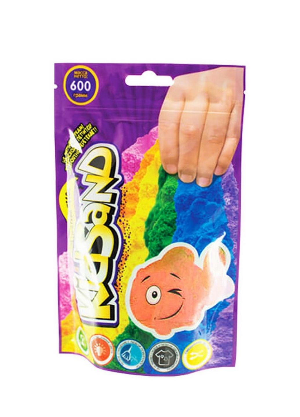 Кинетический песок "KidSand" KS-03-02 пакет 600 гр (Оранжевый) Danko Toys (266631730)