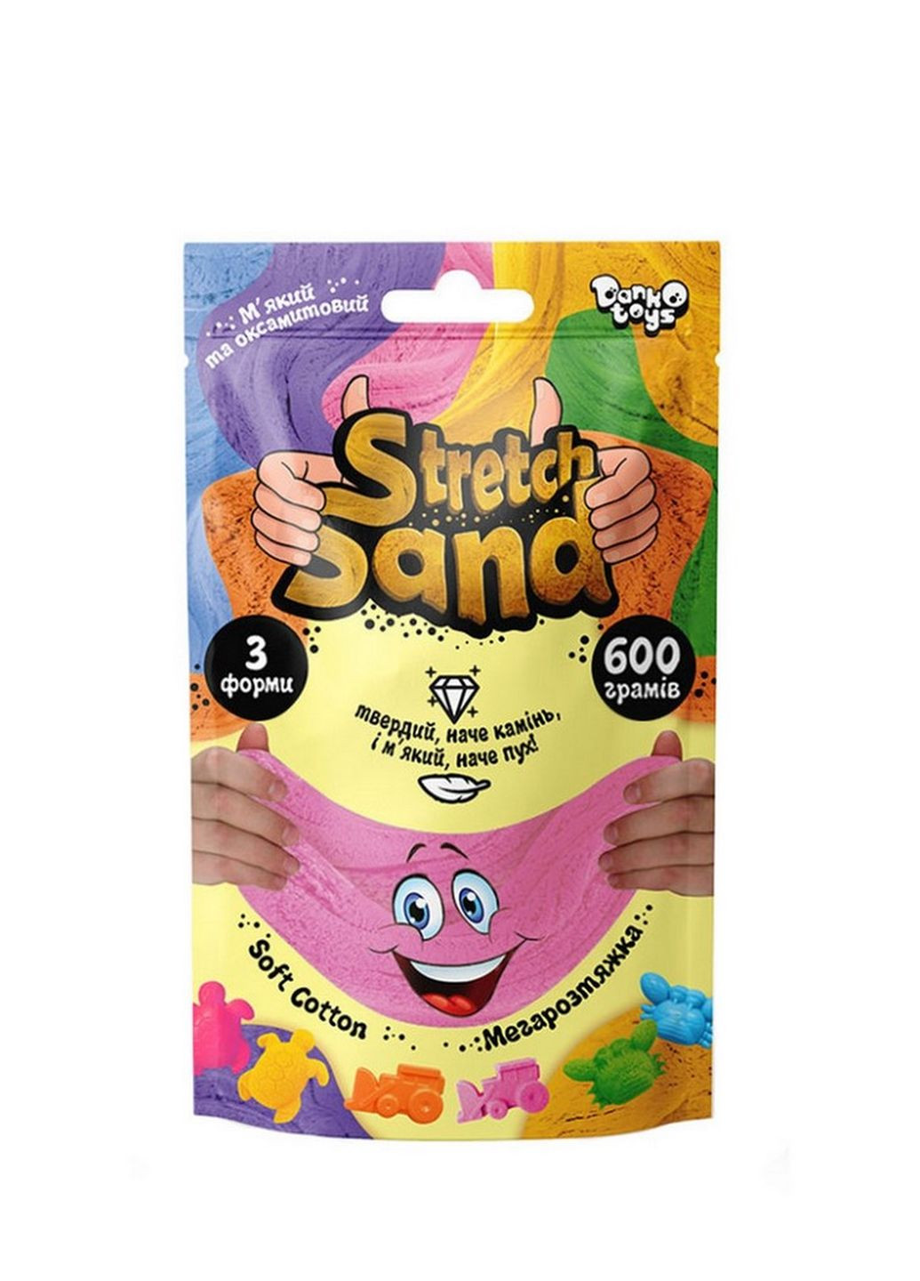 Набір креативної творчості "Stretch Sand" STS-04-01U пакет 600 гр (Рожевий) Danko Toys (266631721)