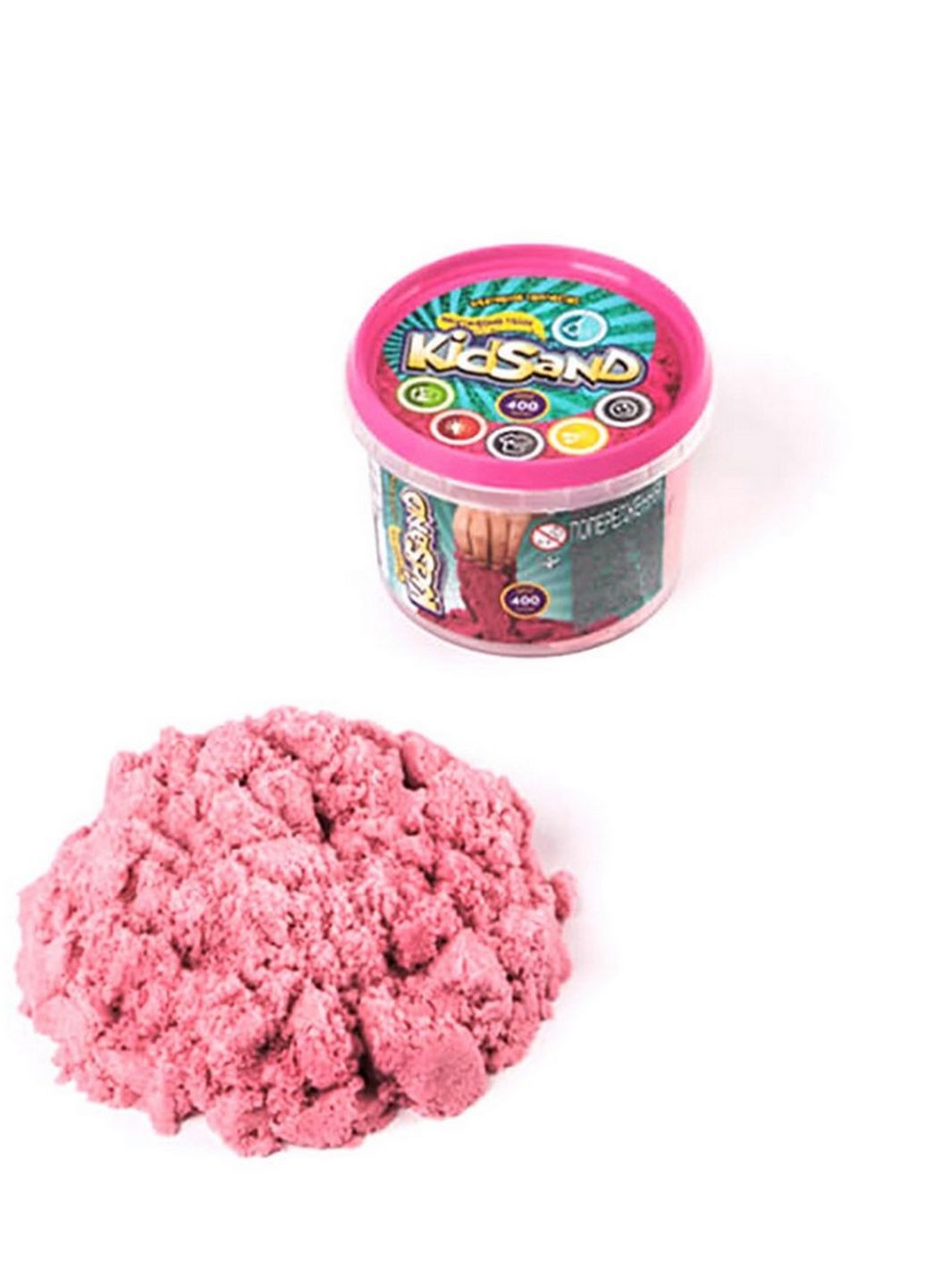 Набір креативної творчості "Кінетичний пісок "KidSand" KS-01-06, 400 гр (Рожевий) Danko Toys (266631718)