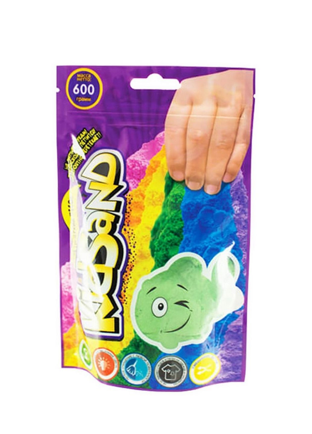 Кинетический песок "KidSand" KS-03-02 пакет 600 гр (Зеленый) Danko Toys (266631716)