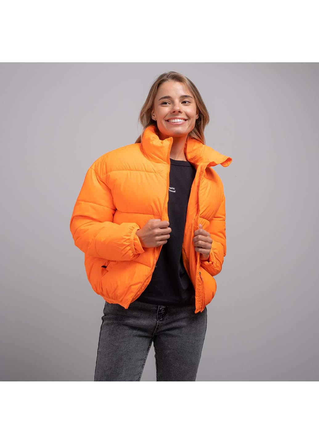 Оранжевая демисезонная куртка женская Fashion