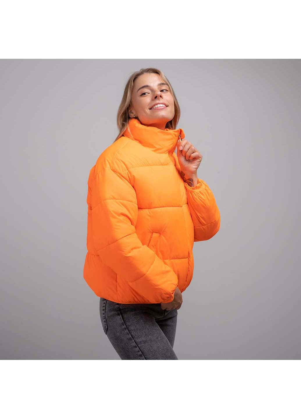 Оранжевая демисезонная куртка женская Fashion