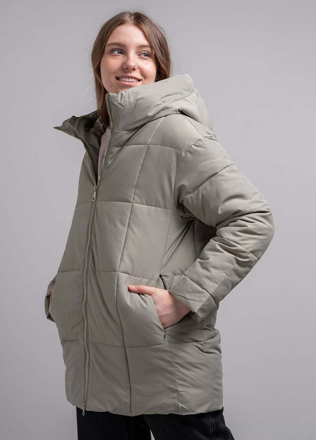 Оливковая (хаки) демисезонная куртка женская Fashion
