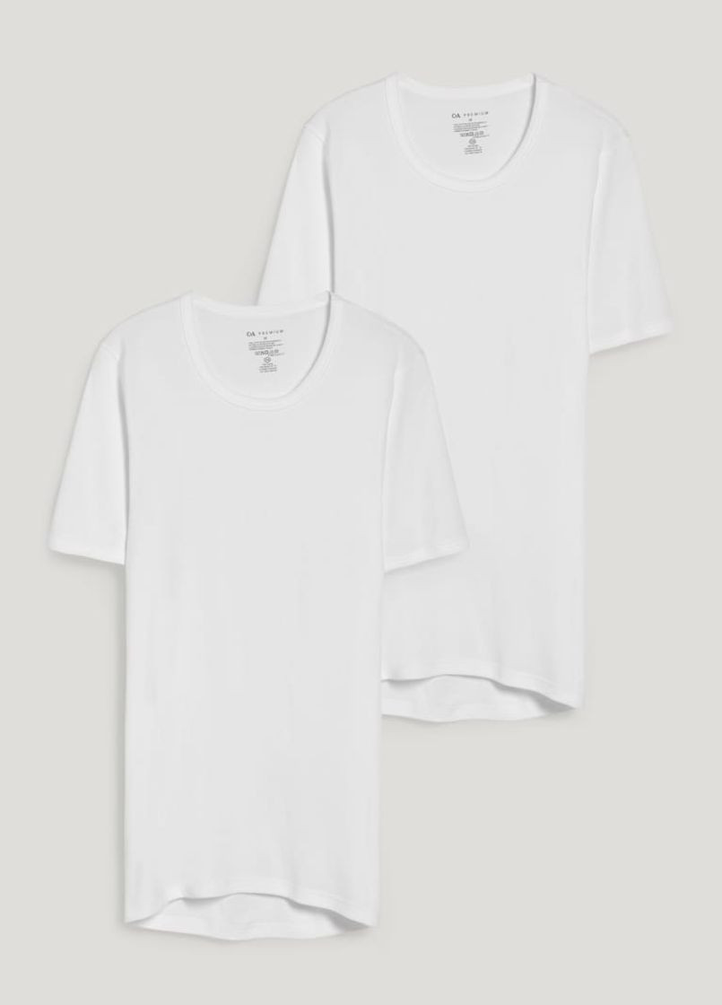 Белая удлиненная футболка из хлопка (2шт.) C&A
