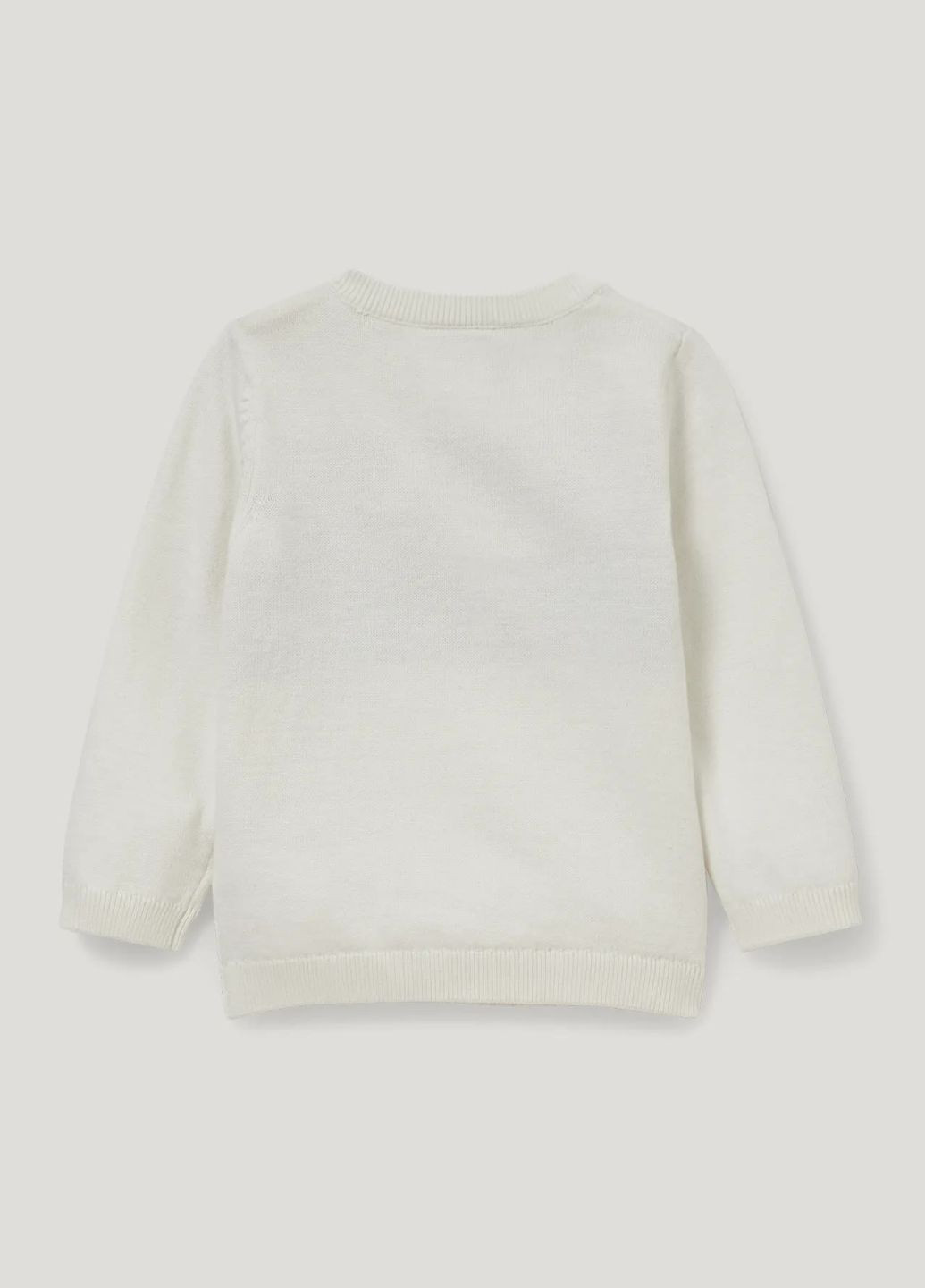 Молочный демисезонный свитер с вышивкой C&A