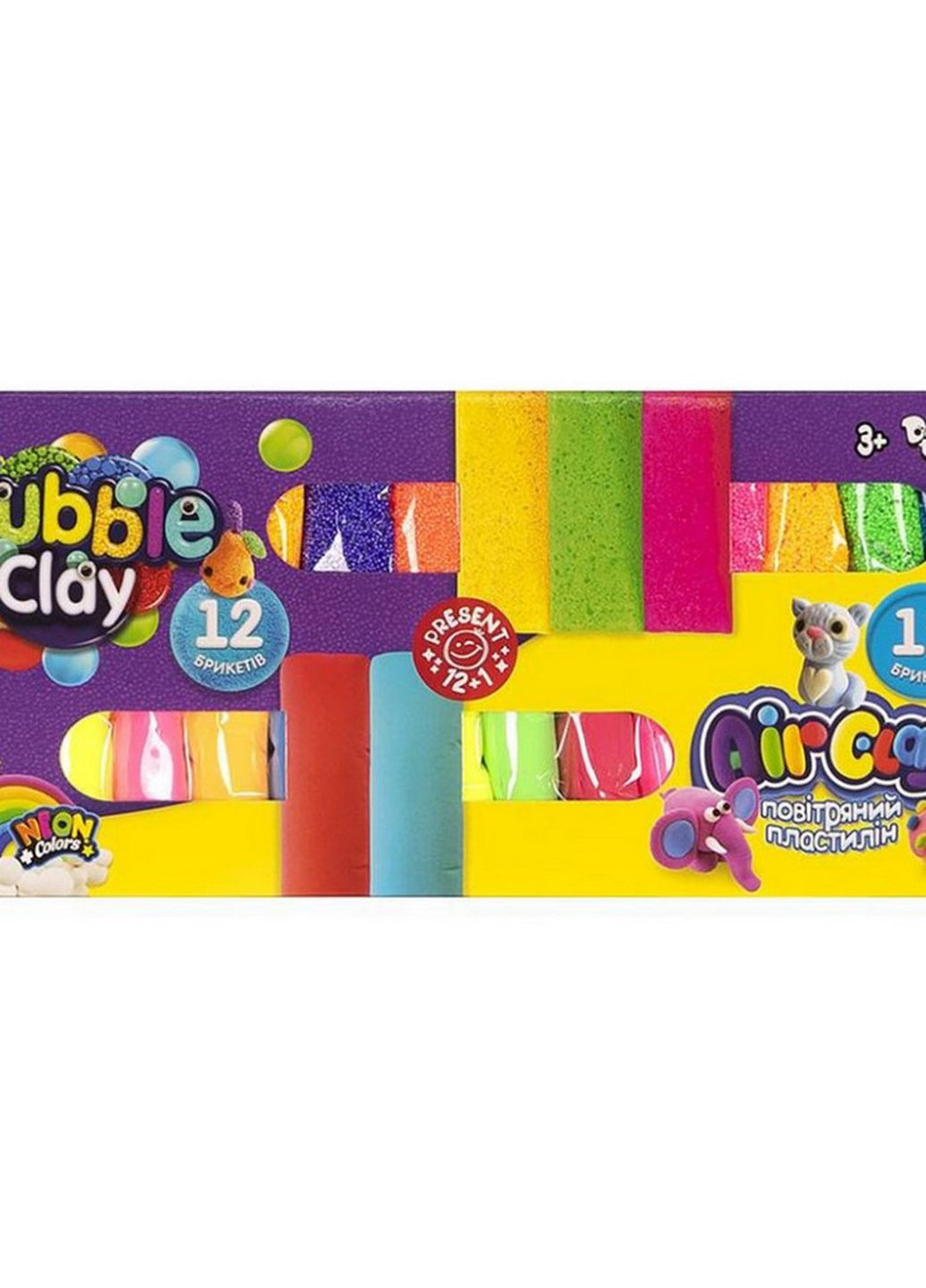 Комплект креативної творчості "Air Clay+Bubble Clay" ARBB-02-01U неоновий колір Danko Toys (266700035)