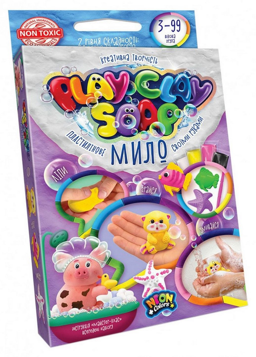 Набор креативного творчества "Пластилиновое мыло" PCS-02 Play Clay Soap, мал, укр, 4 цвета (Котик) Danko Toys (266700025)