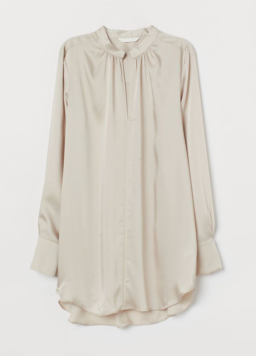 Светло-бежевая блуза удлиненная H&M