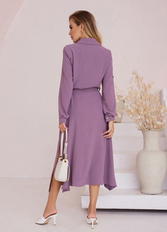 Темно-фіолетове плаття-сорочка з бічними розрізами ISSA PLUS (266783509)