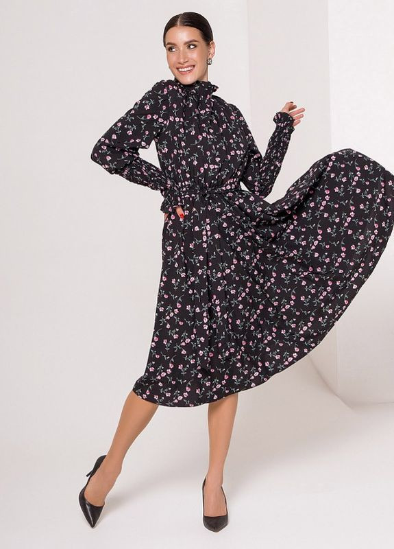 Черное платье sa-120a черное ISSA PLUS однотонное