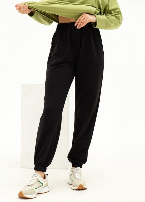 Черные трикотажные спортивные штаны модели джоггер ISSA PLUS (266782946)
