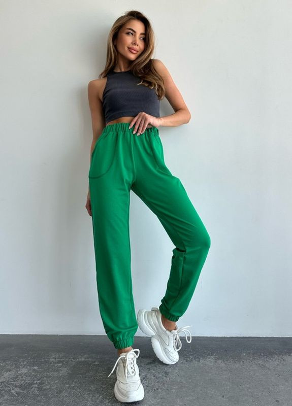Зелені трикотажні спортивні штани моделі Джоггер ISSA PLUS (266782933)