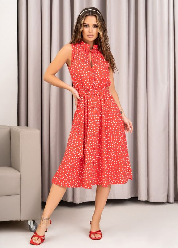 Червона сукня-сорочка з розрізами ISSA PLUS (266783879)
