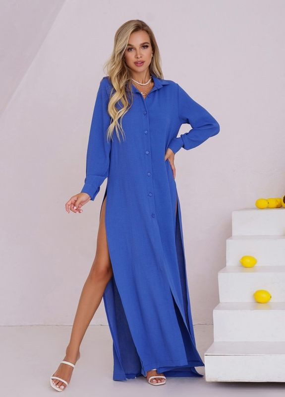 Голубое платье 13521 синее ISSA PLUS однотонное