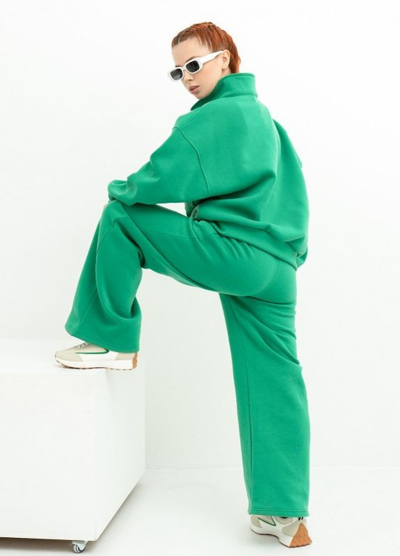 Зелений вільний теплий костюм із кишенею ISSA PLUS (259568958)