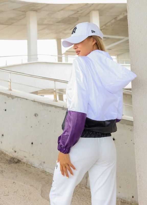 Світло-фіолетова демісезонна куртка sa-123 біло-фіолетова ISSA PLUS