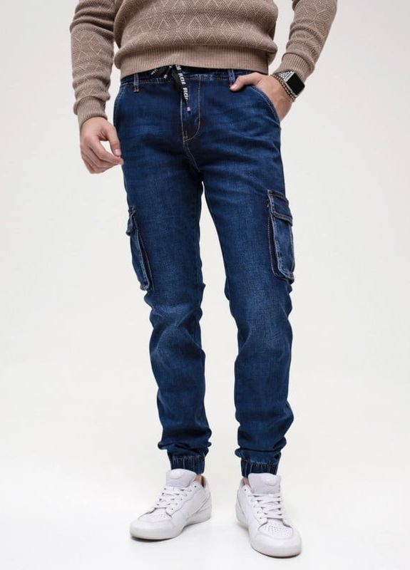 Сині джинси джоггери з кишенями ISSA PLUS (266782421)