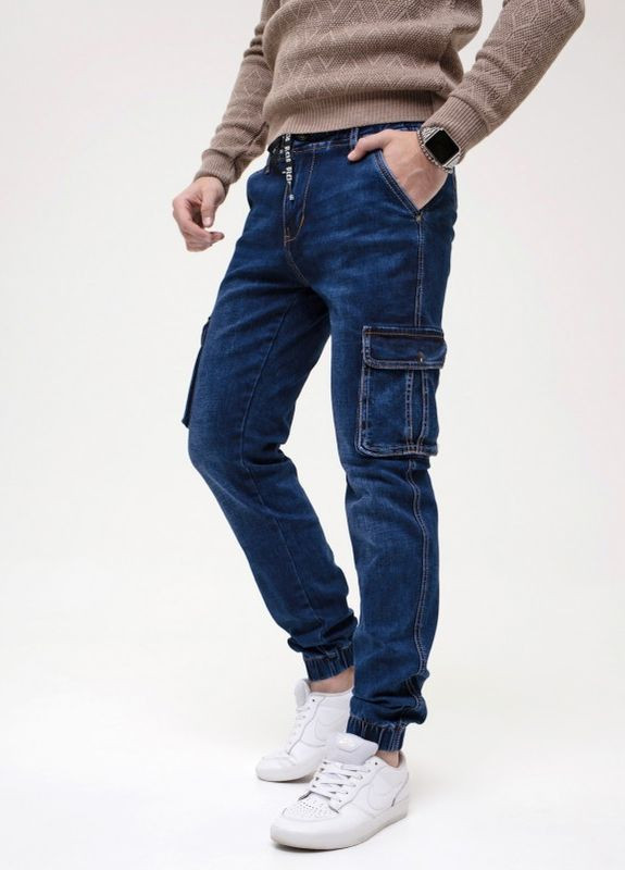 Сині джинси джоггери з кишенями ISSA PLUS (266782421)