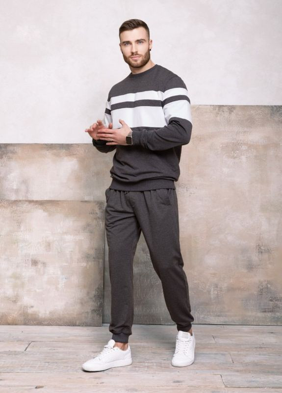 Темно-серые спортивные демисезонные брюки ISSA PLUS