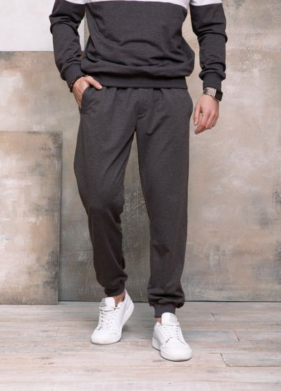 Темно-серые спортивные демисезонные брюки ISSA PLUS