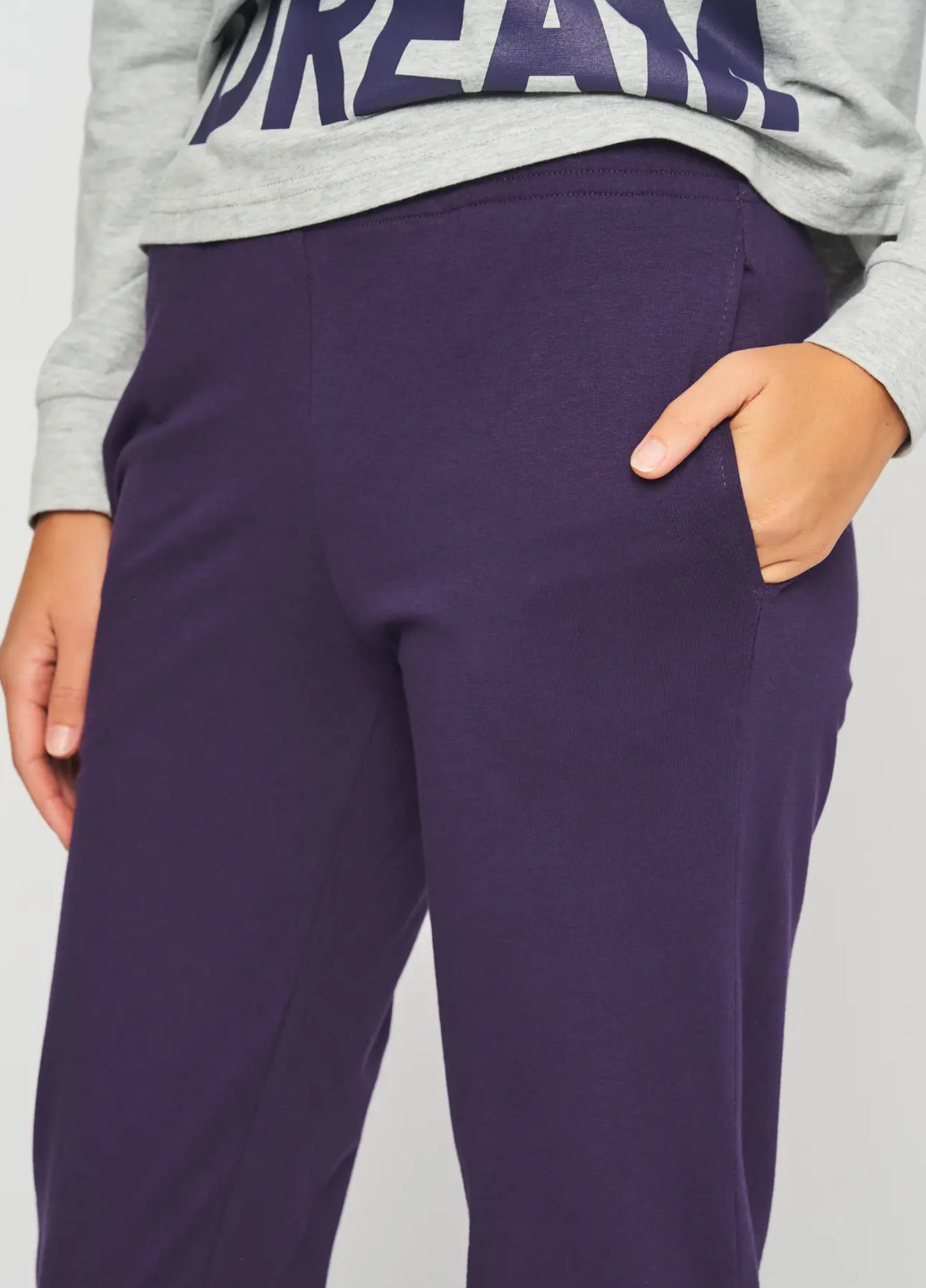 Фіолетова всесезон костюм домашній жіночий лонгслив + брюки Роза
