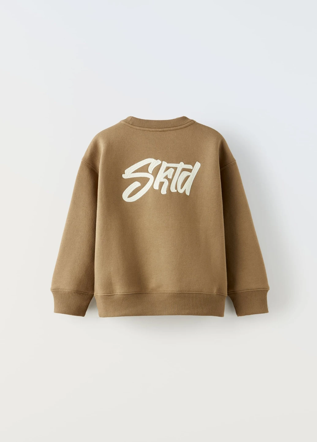 Zara свитшот надпись коричневый повседневный хлопок