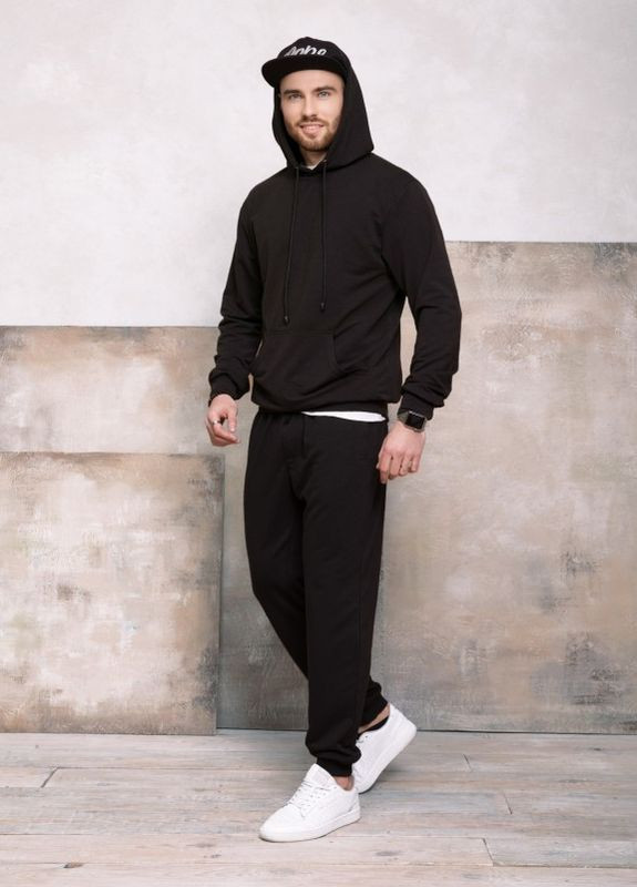 Черное трикотажное худи с капюшоном ISSA PLUS (266799431)