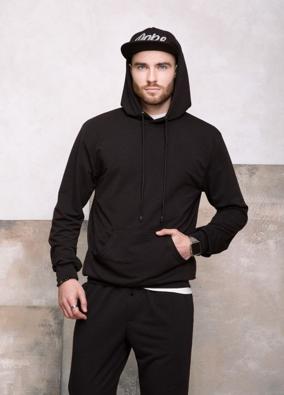 Черное трикотажное худи с капюшоном ISSA PLUS (266799431)