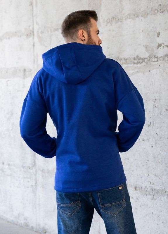 Синє утеплене худи на блискавці ISSA PLUS (266799394)