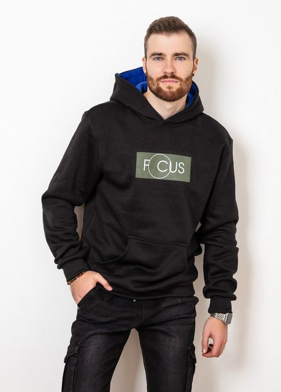 Трикотажное теплое худи черного цвета с принтом ISSA PLUS (266799405)