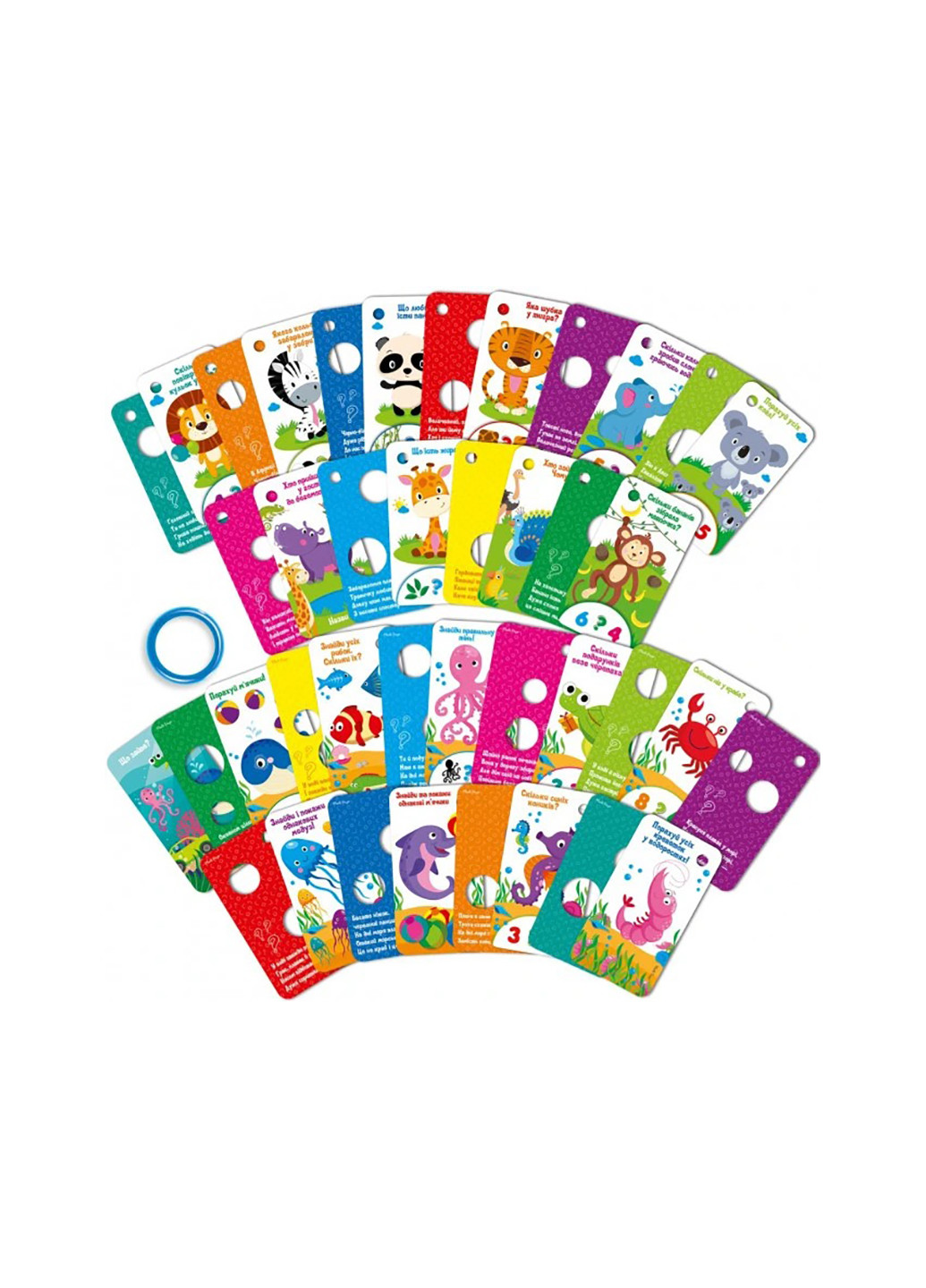 Карточки на кольце Угадайки. Жители зоопарка и моря VT5000-14 Vladi toys (266801541)