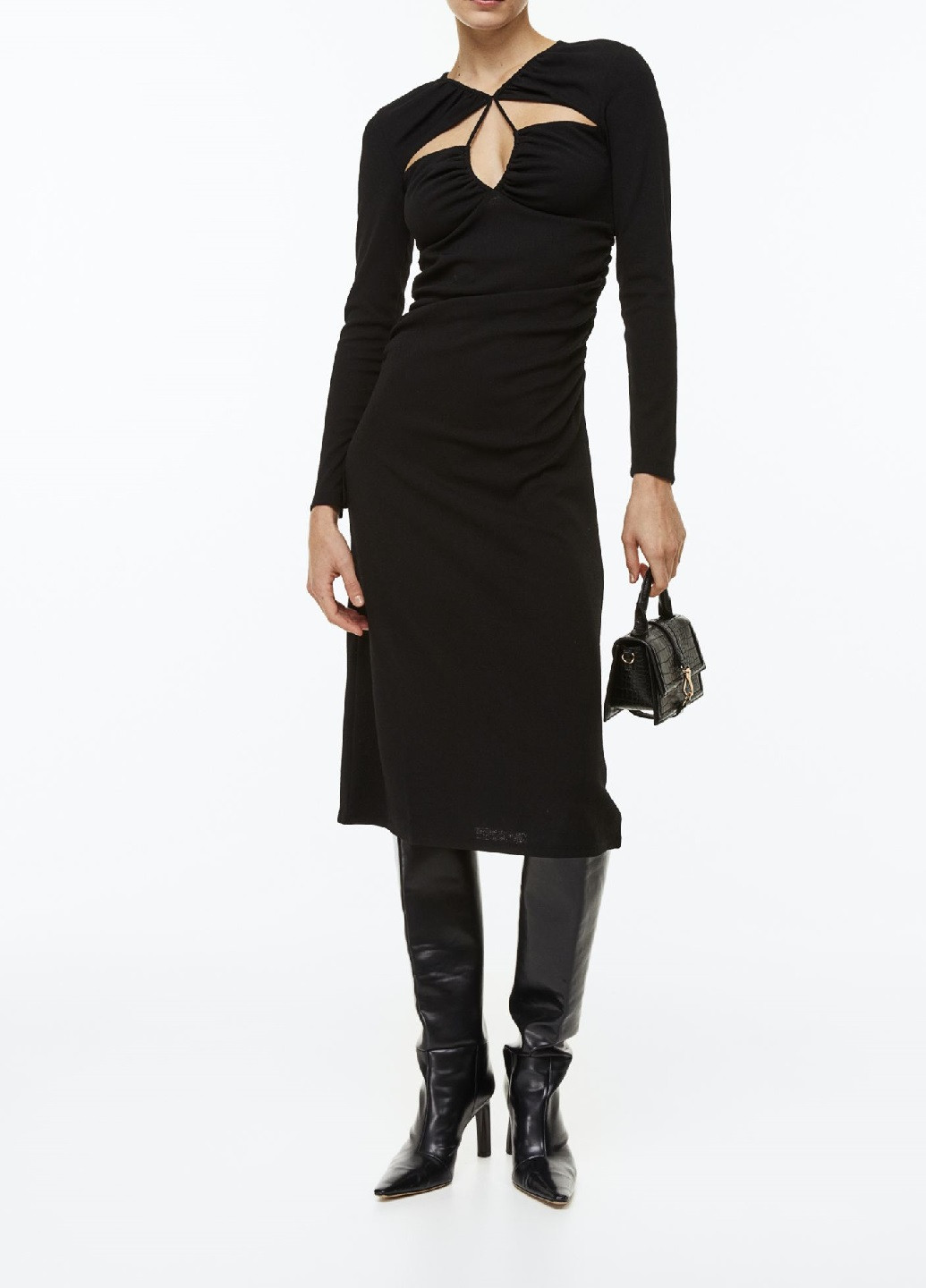 Чорна кежуал сукня H&M однотонна