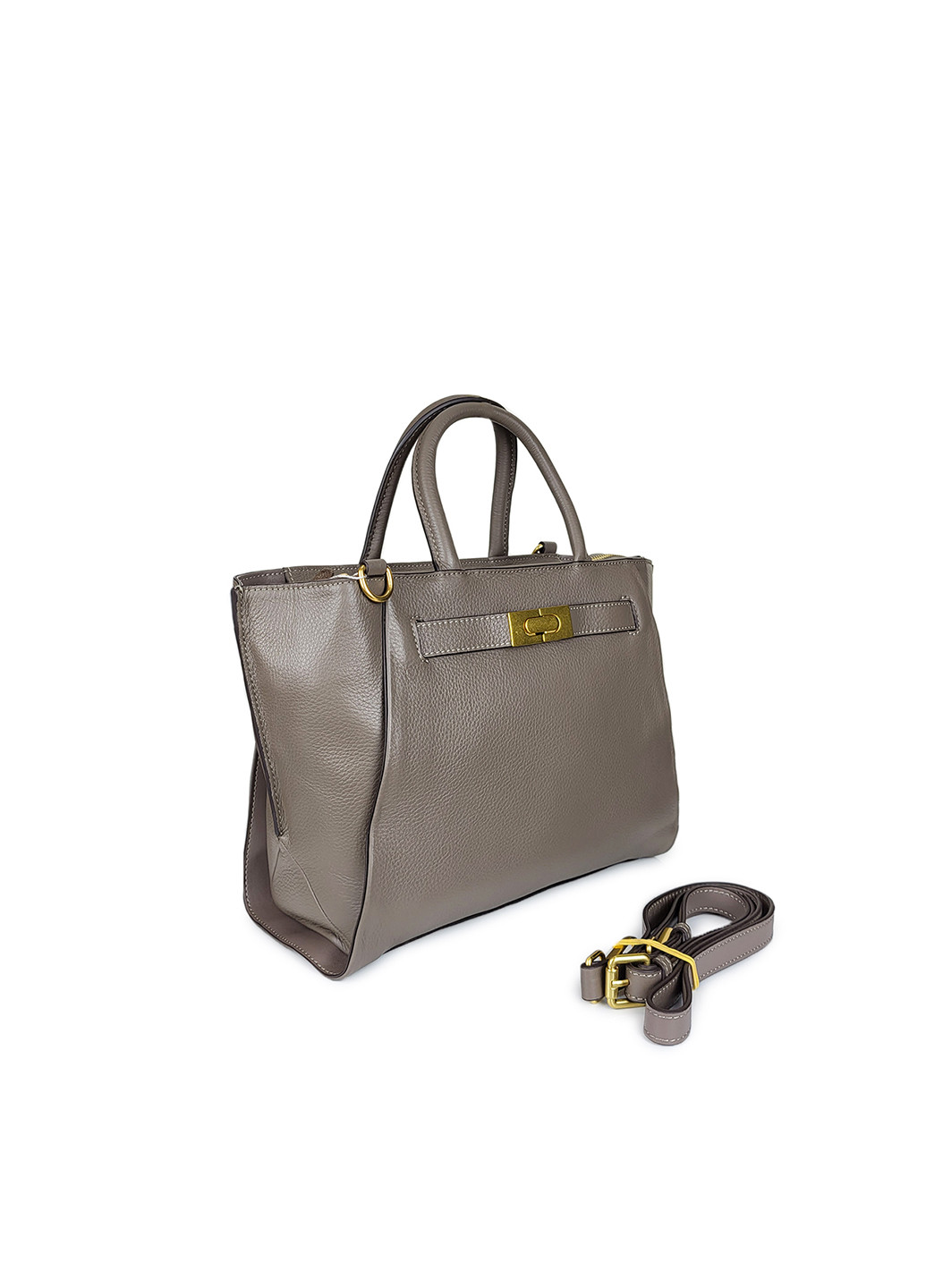 Жіноча шкіряна сумочка велика бежева, 601 беж, Fashion (266902184)