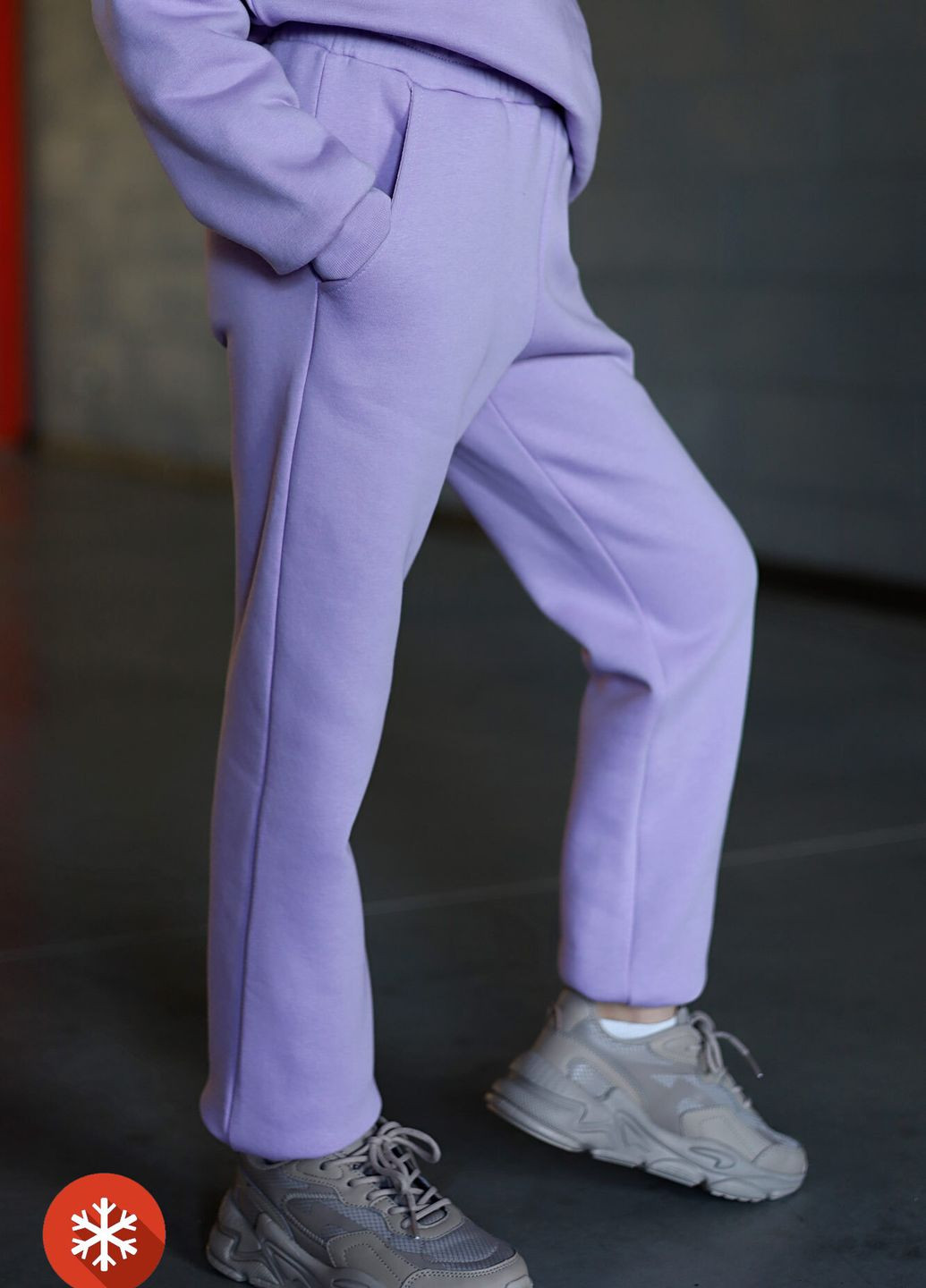 Фиолетовые спортивные зимние зауженные брюки Garne