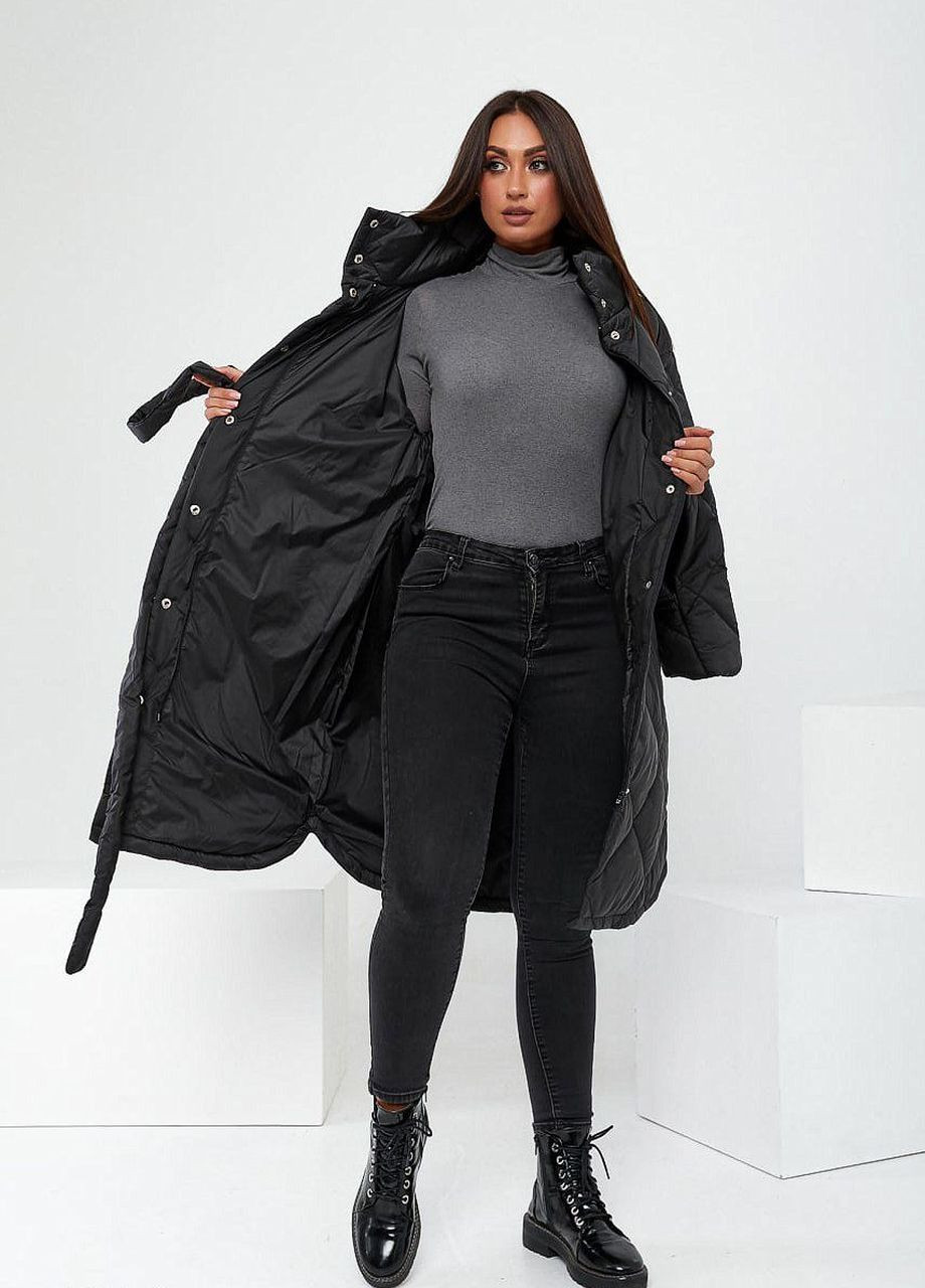 Чорне зимнє Зимове жіноче пальто Liton