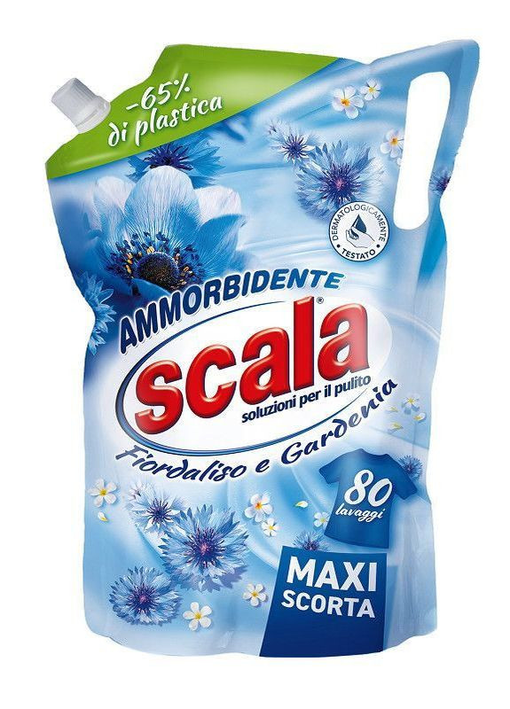 Концентрований кондиціонер-ополіскувач з ароматом волошки і гарденії Ammorbidente Fiordalisio & Gardenia 2000 мл (дойпак) Scala (266914516)
